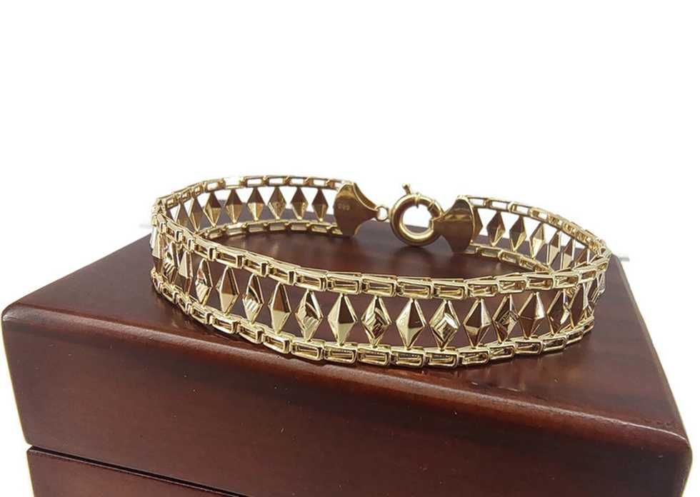 Zjawiskowa złota bransoletka P.585, 18 cm,