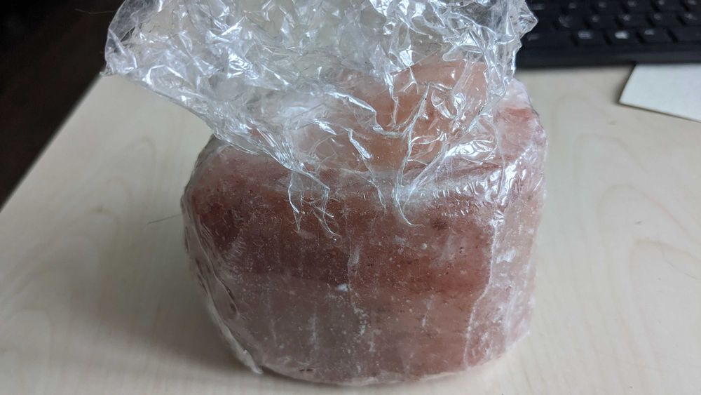 Świecznik, różowa naturalna sól