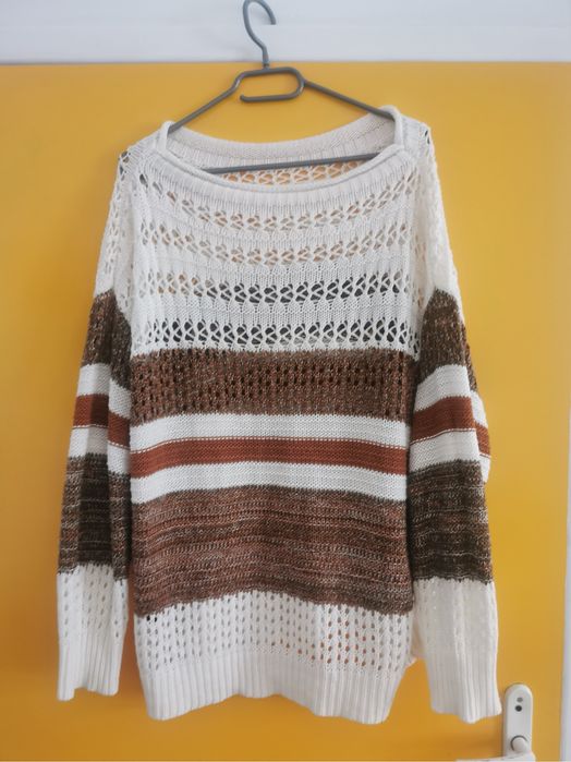 Sweter damski w paski oversize