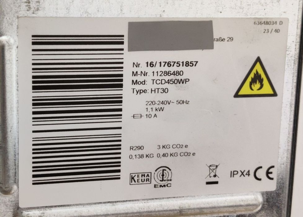Сушка, сушильна машина VOLIA™ TCD450WP  EcoSpeed&8kg. Стан нової речі! Тепловий насос. Made in Germany.