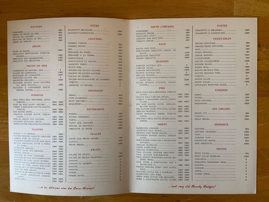 Ementa Restaurante Arameiro