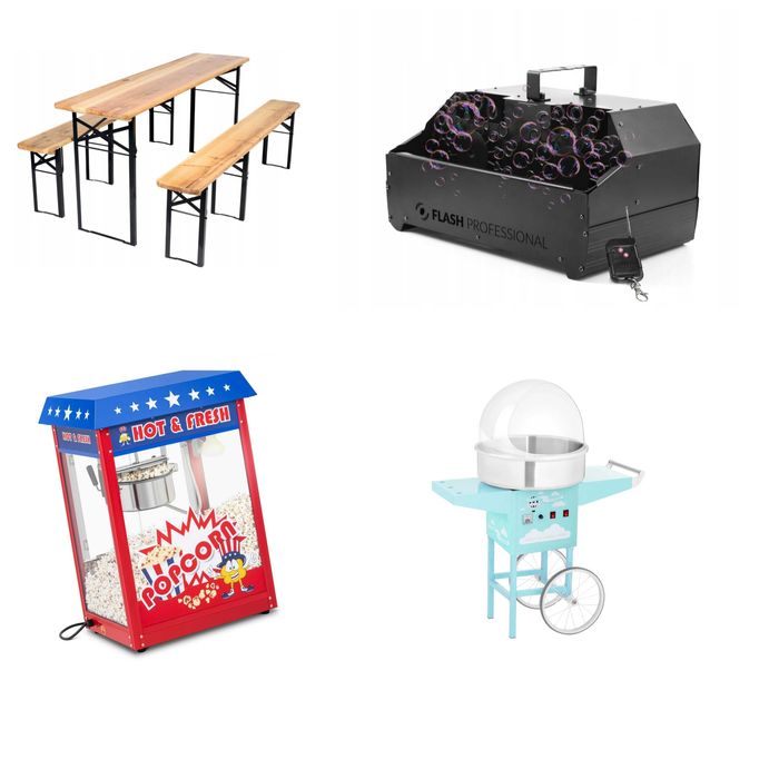 DMUCHANIEC z placem zabaw koparka samolot popcorn wata piana dart piłk