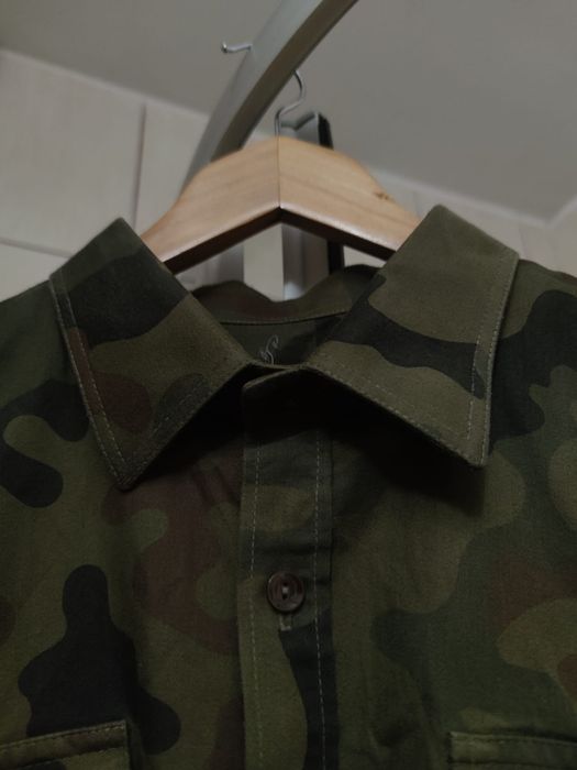 militarna koszula bluzka zapinana z krótkim rękawem XL classic sport