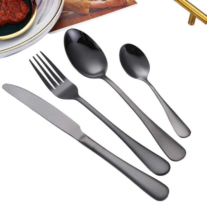 Talheres Pretos em Aço Inoxidável