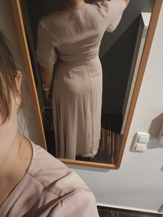 Kopertowa sukienka maxi elegancka M L 38 40 h&m