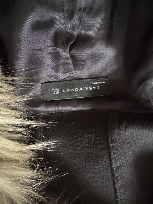 Casacos fazenda com capuz e pelo loja zara