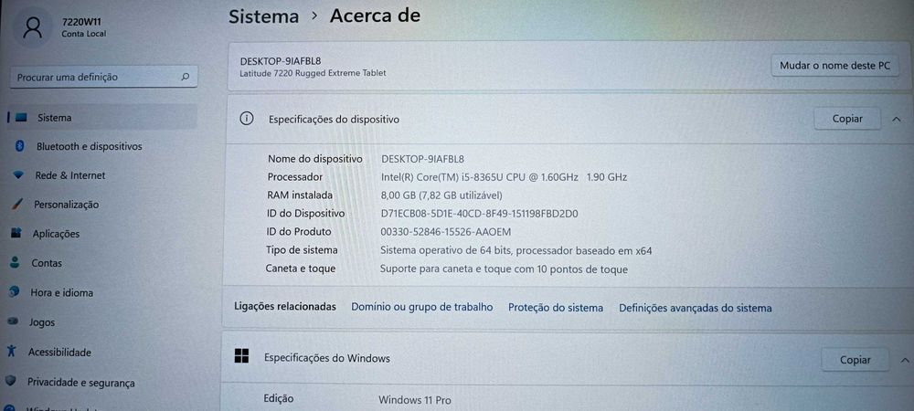 Dell Latitude 12 7220 Rugged/11.6” FHD/Touch/i5/SSD/8GB RAM Robusto
