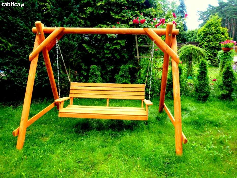 Meble ogrodowe huśtawki drewniane wysyłka kraj i zagranica