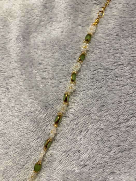 Bransoletka flowers, zielona