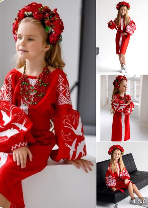 Сукня вишиванка червона, фіолетова, синя, жовта,плаття вишиванка