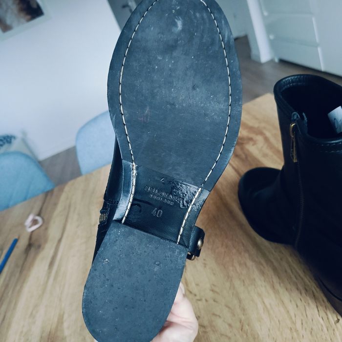 Botki belstaff czarne 40 skórzane