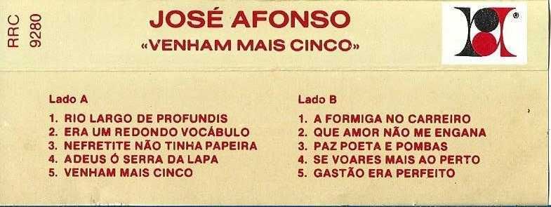 José Afonso	- - - - -		Venham Mais Cinco	- - - - -	K7