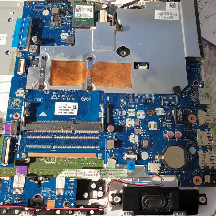 motherboard HP 15-ac128np processador N3050, testada sem anomalia