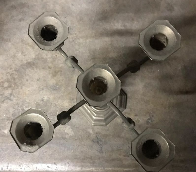 Castiçal antigo de braços para 5 velas