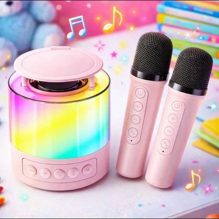 Портативная колонка K19 Bluetooth с LED-подсветкой и 2 микрофонами