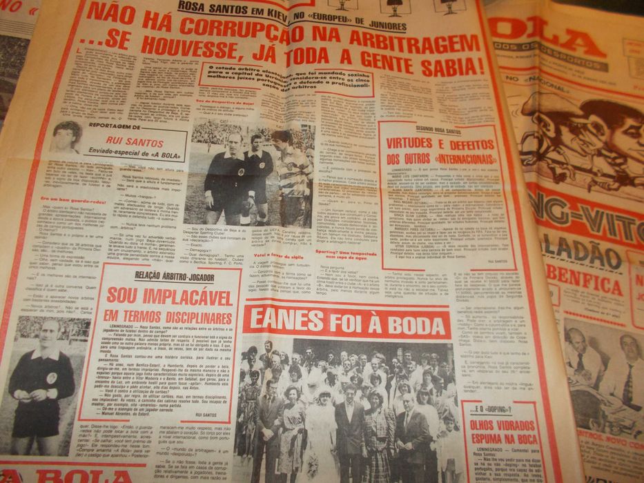 A Bola 1984. Mini cartoon Benfica.