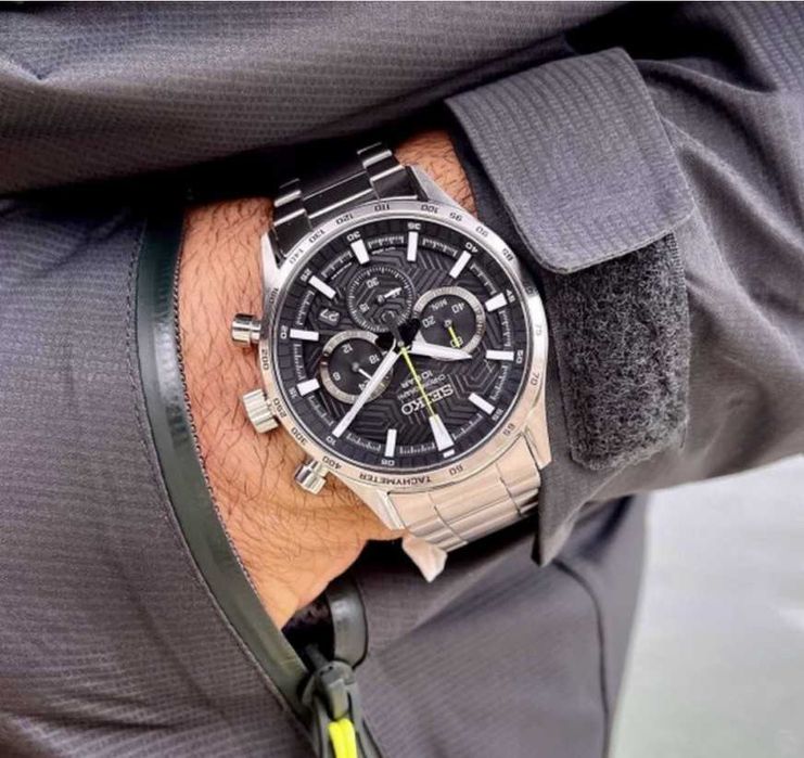 Оригинал! Часы мужские Seiko SSB413P1 хронограф годинник Sapphire 100М