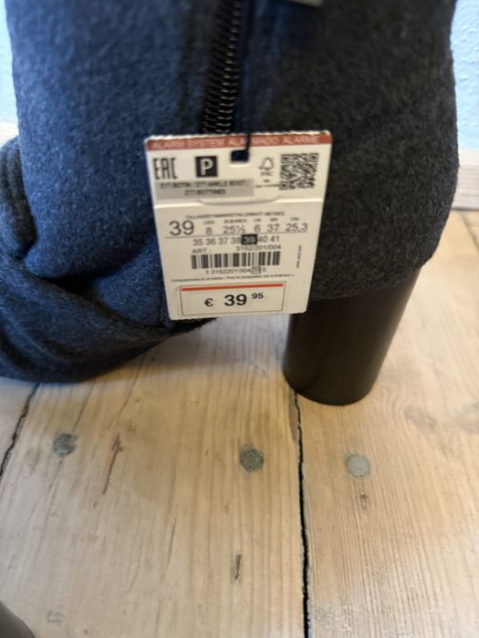 Nowe szare botki Zara,r.39