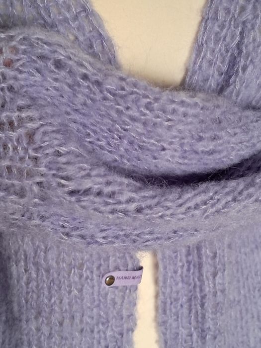 Sweter w kolorze lawendy.Alpaca.Handmade.