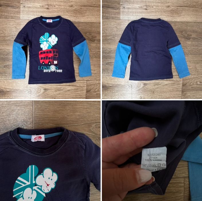 Лонгслів 24м. 2р. 92см поло polo футболка з довгим рукавом на хлопчика