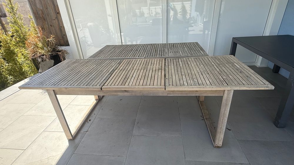 Mesa para jardim extensível 180/240 cm castanho Naterial