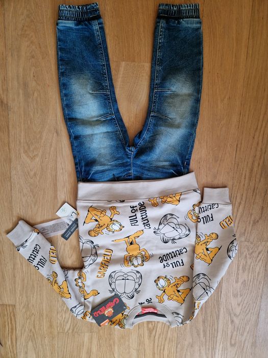 Spodnie 2  pary bluza 110 Nowe