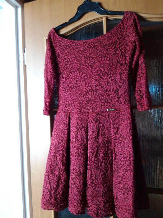 Sukienka bordo koronka rozm.  M