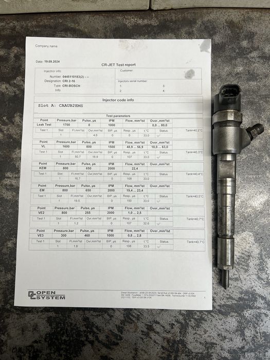 Форсунки Перевірені на стенді з (тест планами ) 1.3cdti-Multijet-JTD 0445110351-0445110183 0445110083