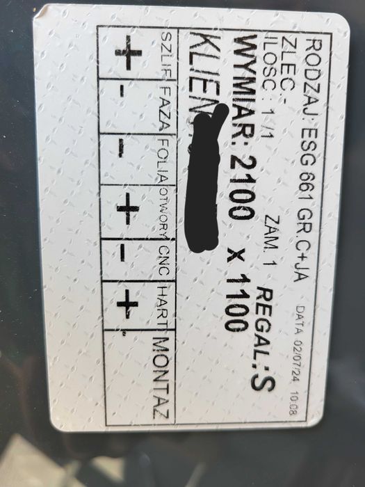 Balkon balustrada francuska szkło hartowane ESG 661 grafit+folia mat