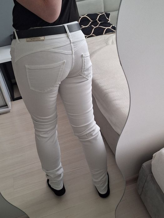 Spodnie damskie jeansowe białe xs 34