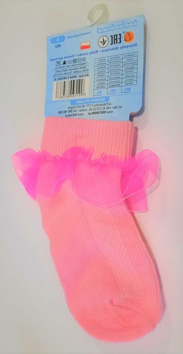 Skarpetki z falbanką YoClub różowe do sukienki