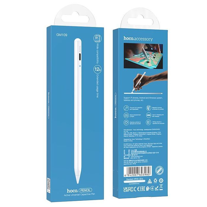 Rysik do tabletu aktywny Hoco 130 mAh GM109 biały