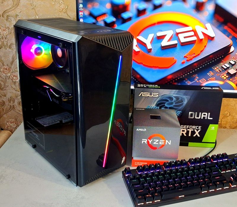 Ryzen 5 3600+ RTX2060+ B450+ 16gb DDR4 игровой компьютер AMD s-AM4 Samsung