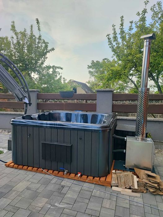BALIA KWADRAT LUX - z piecem zewnętrznym -hot tub, spa, jacuzzi