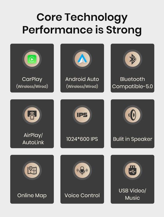 Rádio Universal Portátil Carplay e android auto 7 polegadas BT FM novo