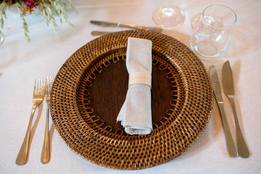 casamento / comunhão argola guardanapo couro personalizado