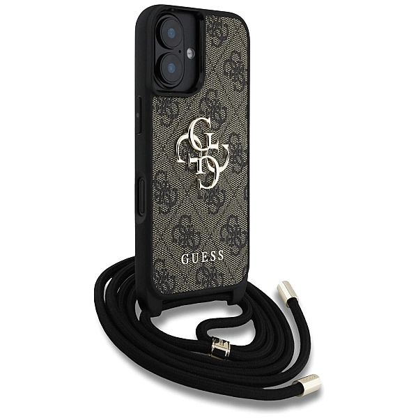 Etui Guess 4G Big Logo Cord Stap Crossbody do iPhone 16 Plus brązowy