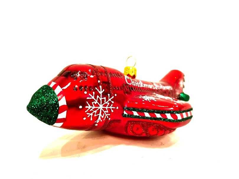Samolot Christmas Airlines - bombka choinkowa  05s63R bombkizebra