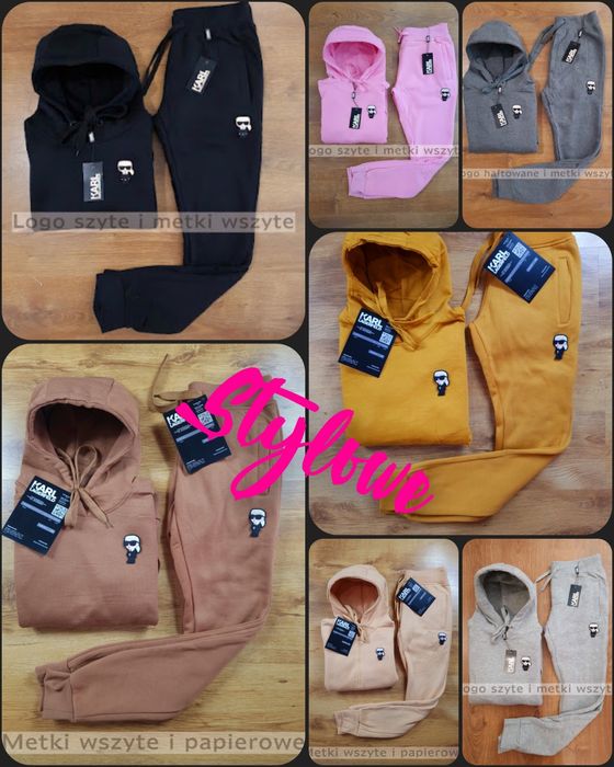 Komplety dresowe damskue z haftem I wszytymi metkami roz  S M L XL XXL