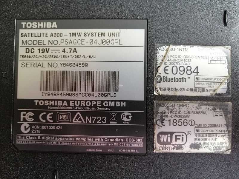 Laptop Toshiba Satellite A 300