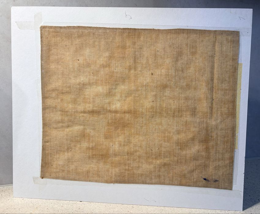 Antiga pintura de paisagem marítima em óleo sobre tela - assinada