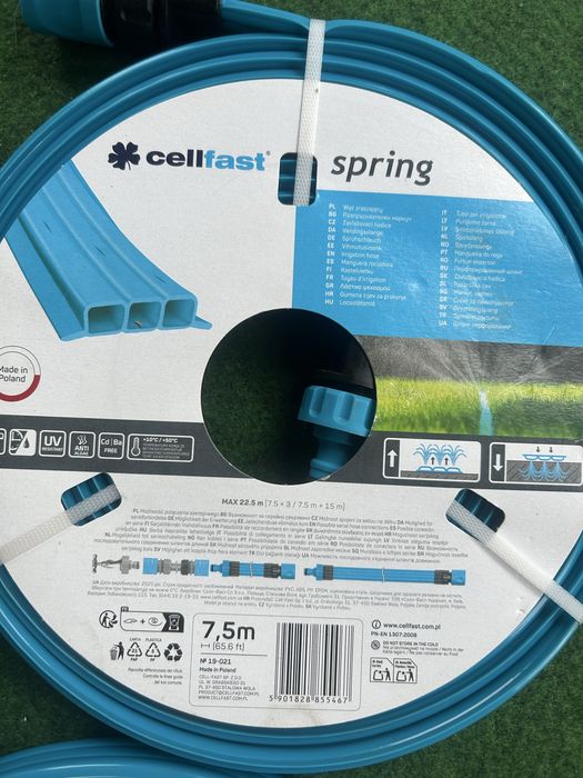 Wąż x 2 szt  + uzywka zraszajaca linia kroplujaca Cellfast 7,5