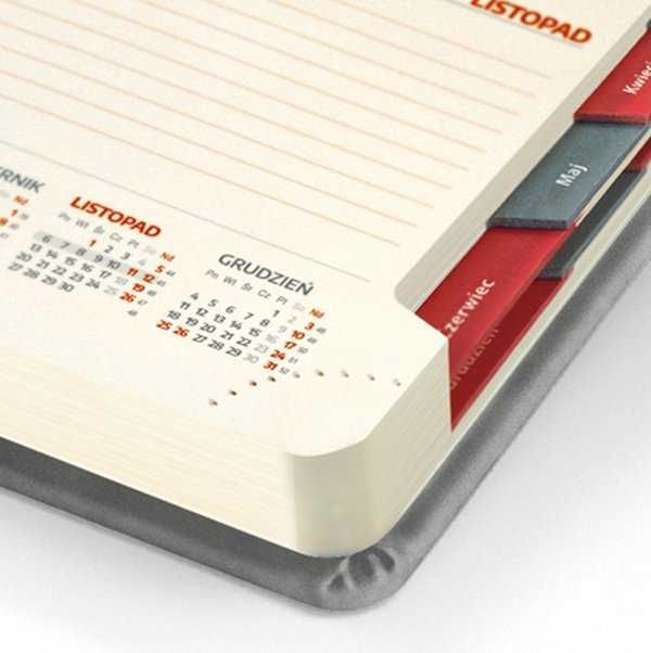 2026 kalendarz A4 dzienny terminarz z registrami w ekoskórze