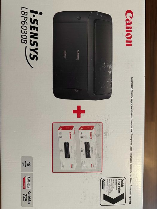 Принтер Canon i-SENSYS LBP6030B + 2 картриджі Canon 725 (8468B042)