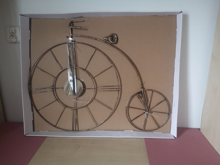 Zegar ścienny duży metalowy Rower Retro