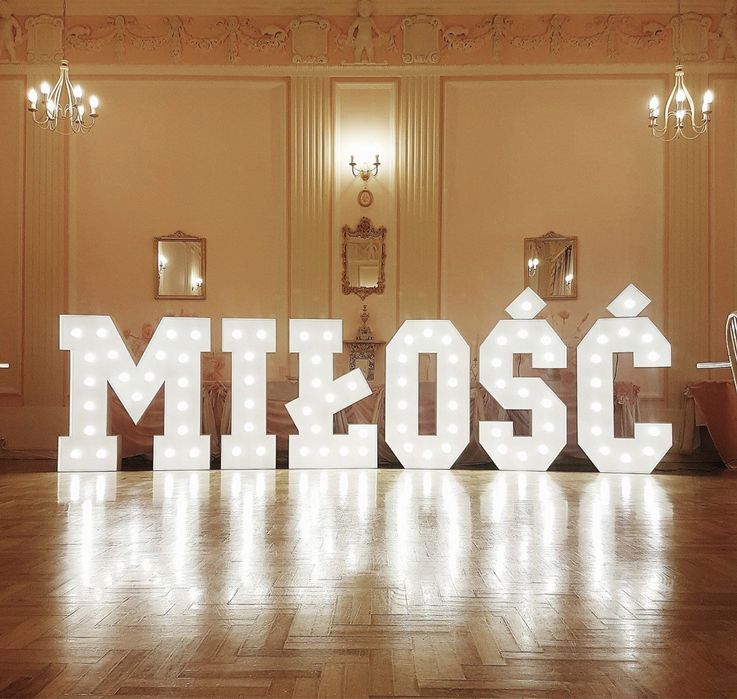 Napis LEDowy LOVE, PARTY, miłość, 18!