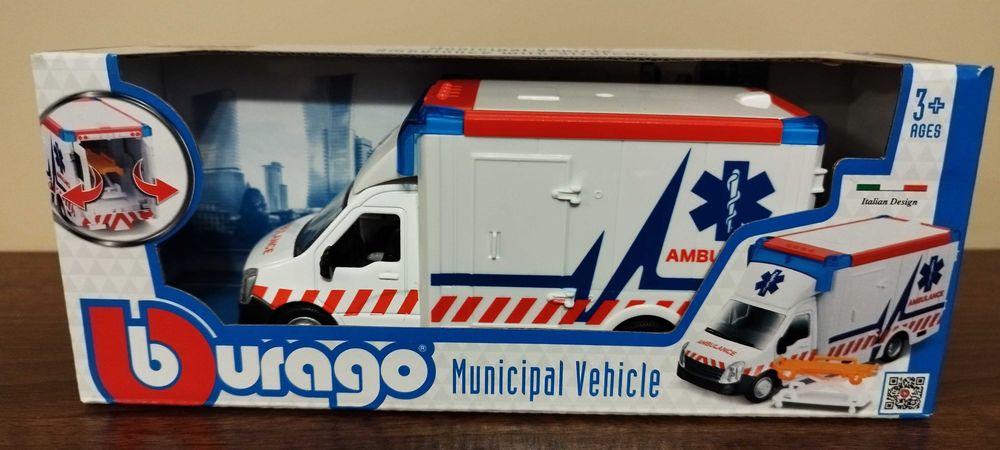 Bburago Municipal VEHICLES Ambulance With STRETCHER Burago.