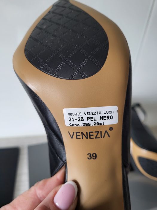 Venezia sandaly, buty damskie, czarne NOWE 39