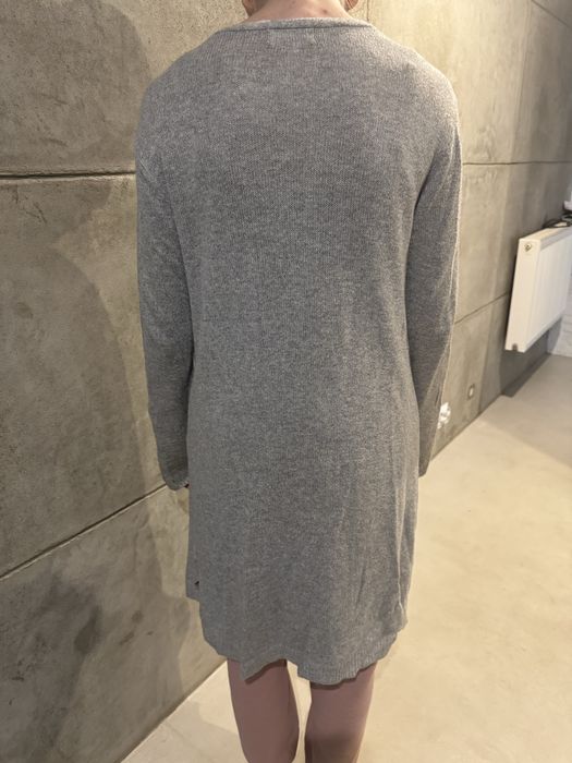 Sweter cardigan dlugi szary HM