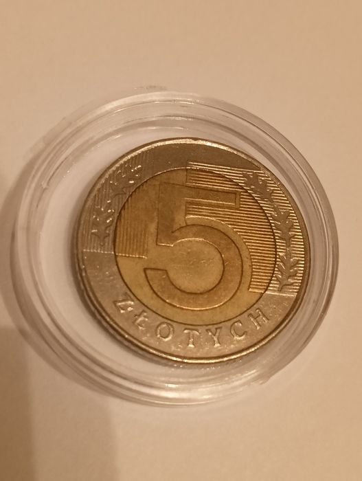 Destrukt 5 zł 1996 r " brak części skrzydła"